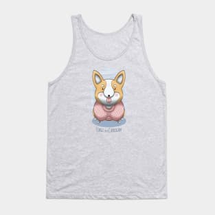 Corgi in a Cardigan Tank Top